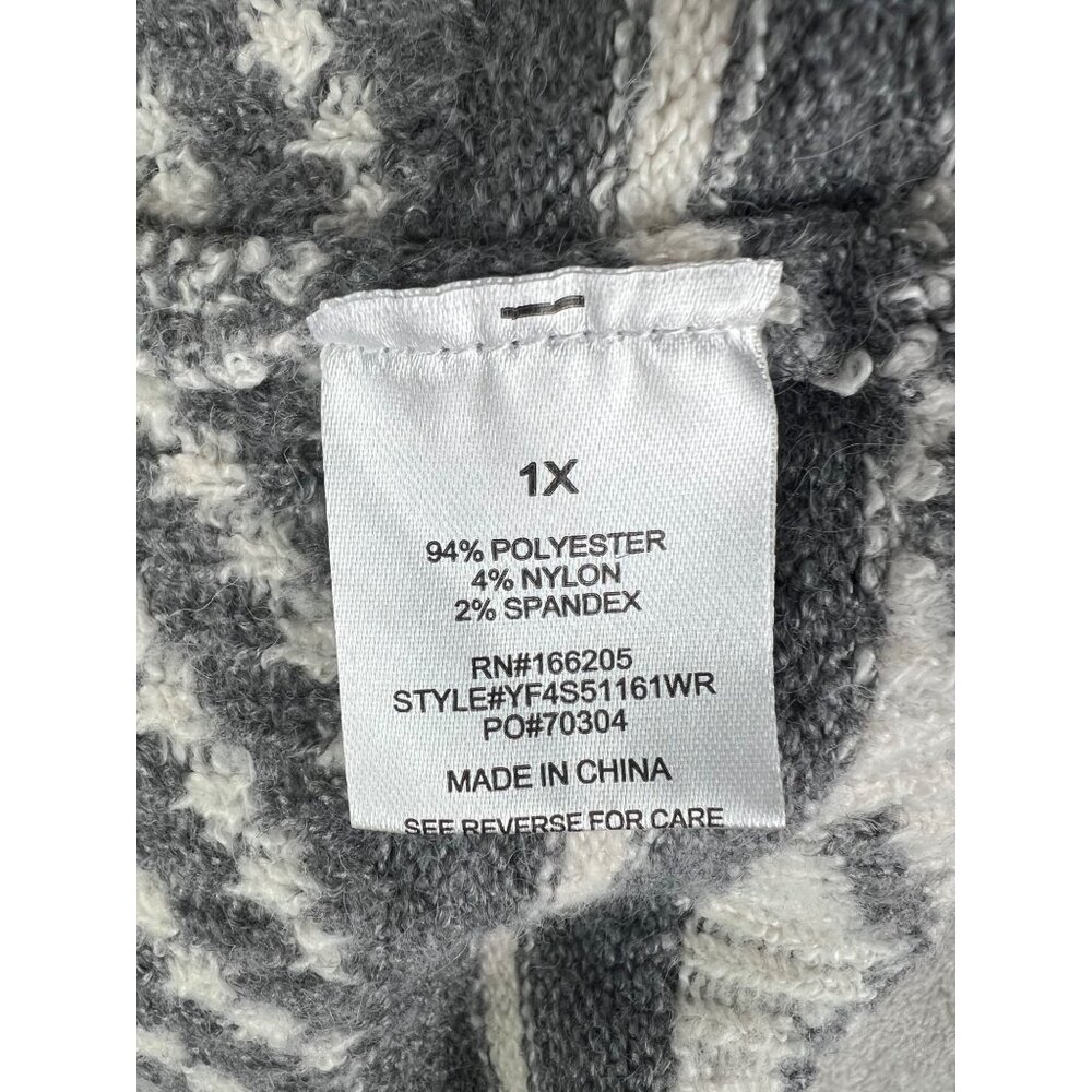 Lucky Brand Gray/White Belted Sweater Dress Nordic Pattern Size 1X - Picture 5 of 13